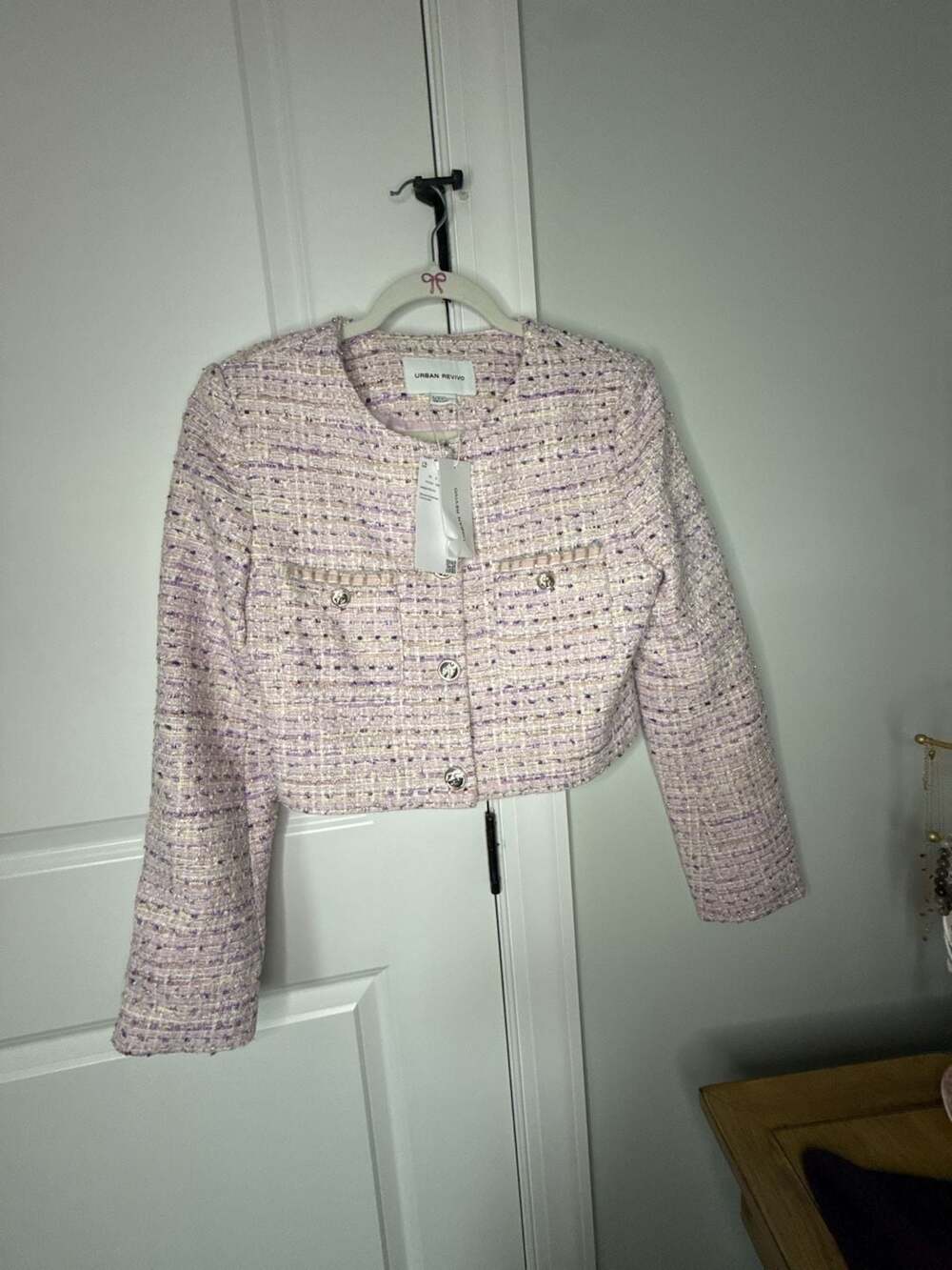 Urban Revivo Tweed Jacket Size XS Lotus Purple
